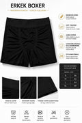 Erkek Mikro Fiber Dikişsiz Boxer | %90 Microfiber %10 Elasthan